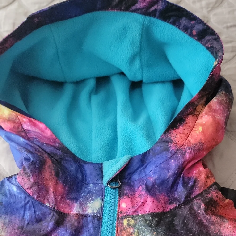 Lands' End Kids Galaxy Hooded Raincoat Jacket,  Size M